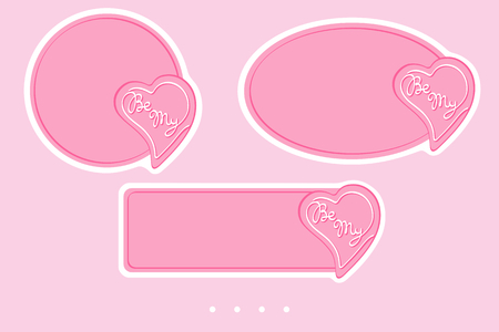 Be My badges for valentine's day. Simple vector design for sales, greetings, stickers, web page ad, labels, badges, coupons, flyers etc. In EPSのイラスト素材