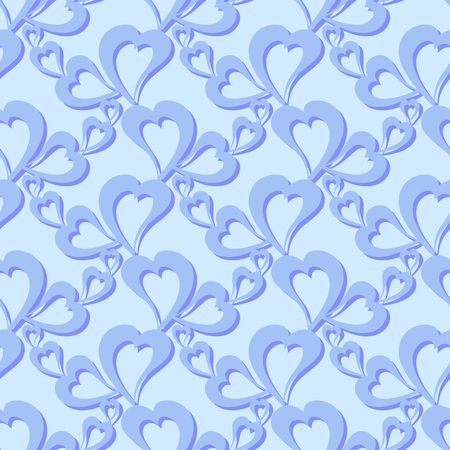 Flying hearts and spirit of love on vector colorful seamless pattern. Bright abstract ornament for textiles, prints, wallpaper, packaging, fabrics, etc.のイラスト素材