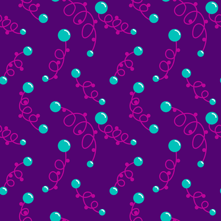 Hand drawn berries and leaves. Vector hand drawn seamless pattern for textile, wrapping paper, fabric, wallpaper, web etc.のイラスト素材