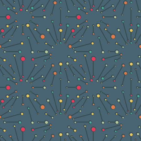 Abstract seamless pattern with rays and lines on colored background. Simple vector ornament for textile, wrapping paper, prints, fabric, wallpaper, web etc.のイラスト素材