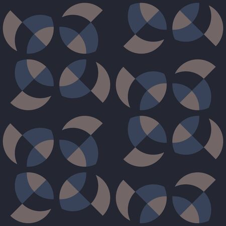 Simple abstract geometric design. Rounded repeated pattern for textile, wallpaper, wrapping paper,...