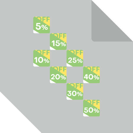 Template sale set. Colorful abstract geometric design for stickers, web page ads, tags, discount offer price labels, badges, coupons, flyers etc.のイラスト素材