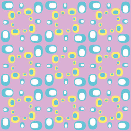 Flat seamless pattern for prints, cobwebs, textiles, advertising and any design projects. Simple rounded shapes will decorate any surface or thing and make it attractive.のイラスト素材