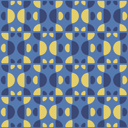 Simple semicircular geometric shapes will decorate any surface or thing and make it attractive. Abstract seamless pattern for prints, textile, web, advertising and any design projects.のイラスト素材