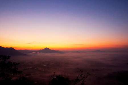 Morning mist in valley, the northeast of Thailand