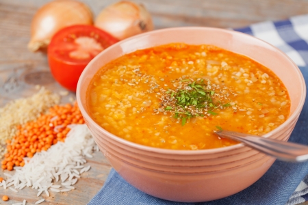 Turkish lentil soup - ezo gelinの写真素材
