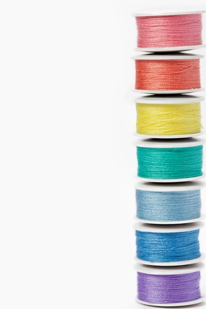 Bobbins with colorful cotton threads