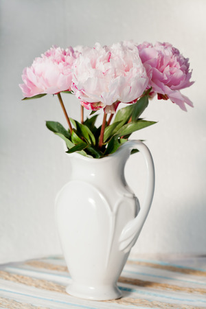 Bouquet of beautiful pink peoniesの写真素材