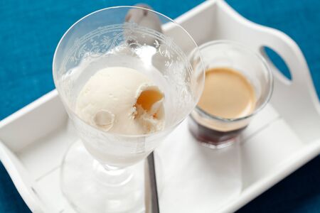 Affogato coffee with ice cream
