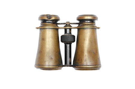 Vintage binoculars isolated on the white background.の写真素材