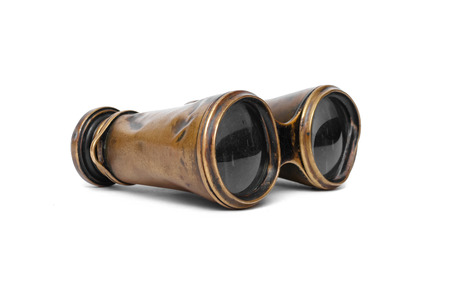 Vintage binoculars isolated on the white background.の写真素材