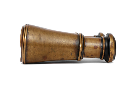 Vintage binoculars isolated on the white background.の写真素材