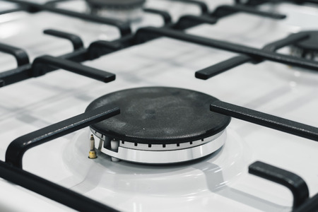 Modern gas stove surface close up background.の写真素材