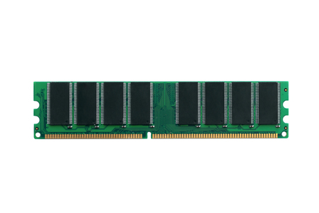 Old computer ram module isolated on a white background.