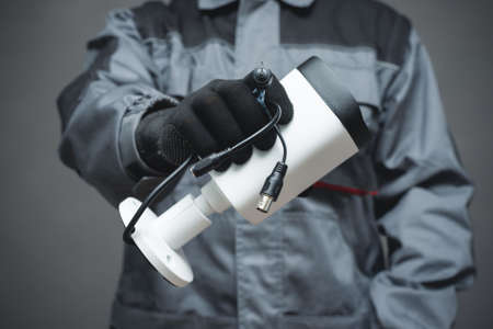 CCTV Installation Wizard concept. Service for installing CCTV cameras.