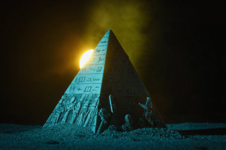 Pyramid of ancient Egypt concept background.の写真素材