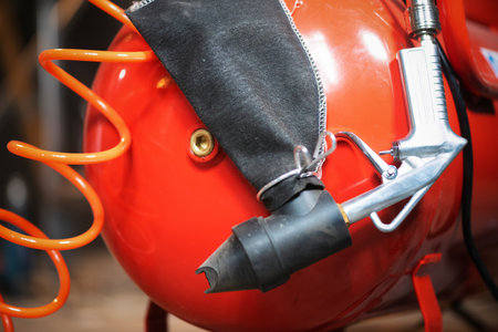Sandblasting gun close up background.の写真素材