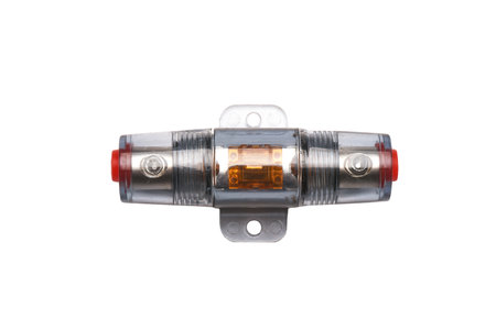 Car audio fuse box isolated on the white background. Top view.の写真素材