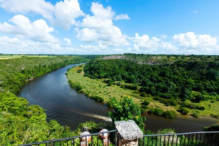 Tropical river Chavon, Dominican Republic. top viewの写真素材