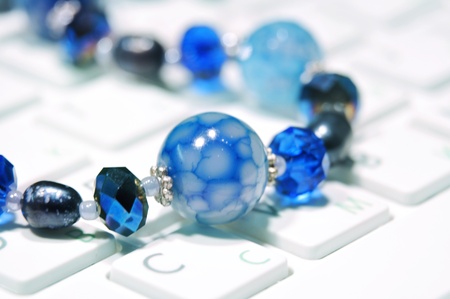 dark blue beads on the keyboard 