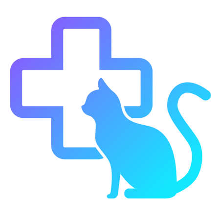 Sign of the veterinary clinic. The logo with the cat.のイラスト素材