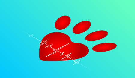 Heart rate on the paw in isometry.のイラスト素材