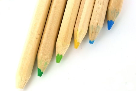 Plain wood pensils on white backgroundの写真素材