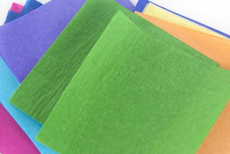 Snall squared of craft paper of different colorsの写真素材