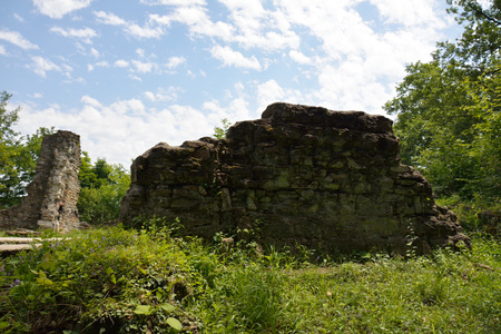 Leftovers of the ruined church in Byzantineの写真素材