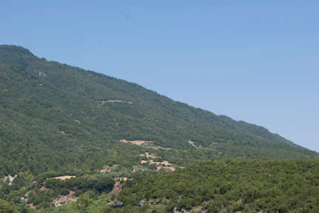 Mountain slope in Greece in good weatherの写真素材