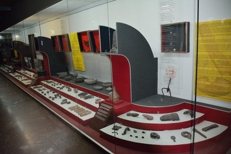 The hall of the museum in Erebuni, Yerevan, Armeniaのeditorial素材