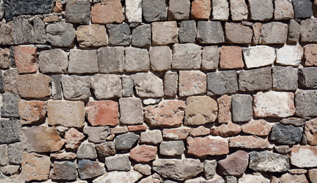 Old fortress stone wall in Erebuni (Urartu), Armenia, Yerevanの写真素材