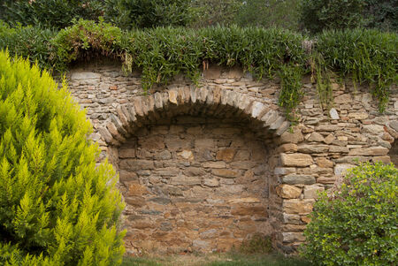 Part of the wall next to the house of Virgin Mary, Turkeyの写真素材