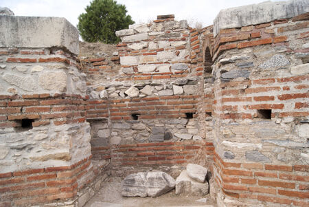 Part of the wall of church of St. John, Turkey, close to Ephesusの写真素材