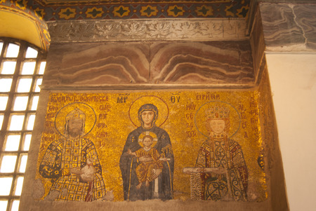 Part of the preserved mozaics in Aya Sofia, Istanbul, Turkeyのeditorial素材