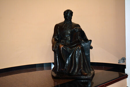 Bronze statue in the hall of Matenadaran, Yerevan, Armeniaのeditorial素材
