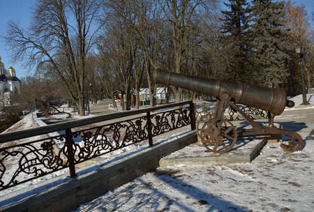 Cannon in the Val park in Chernigov, Ukraineの写真素材