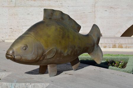 Fish statue in Yerevan, Carpe by Francois-Xavier Lalanneのeditorial素材