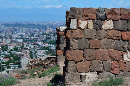 wall of Erebuni fortress in Yerevan, Armenia