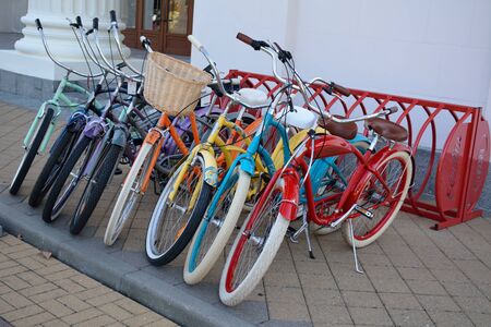 SOCHI/RUSSIAN FEDERATION - SEPTEMBER 22 2014: stall of bicycles for sale