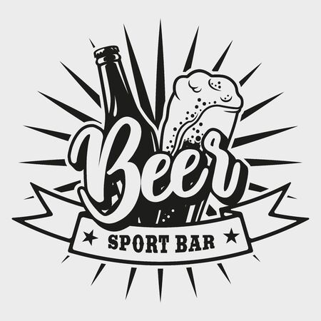 Logo for beer bar on white backgroundのイラスト素材