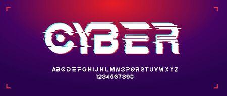 Futuristic bold typefce in minimalistic style. Fontのイラスト素材