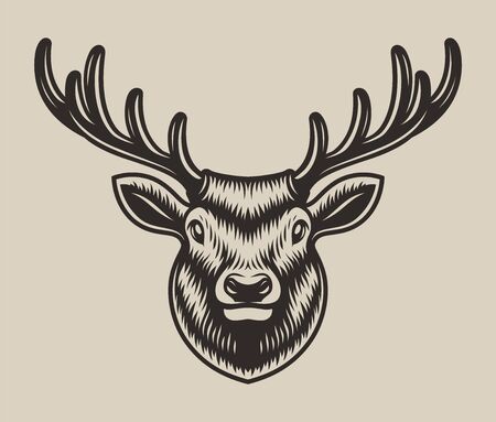 Deer head illustration isolated on white background.のイラスト素材