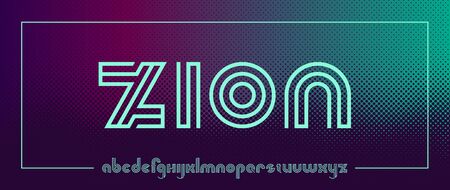 Futuristic line font in minimalistic style. Modern styleのイラスト素材