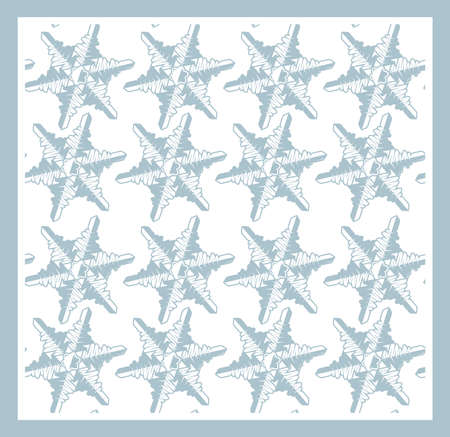 Vector seamless pattern with snowflakes on white background. Perfectly for decoration, textile printing, printmaking, postcards, and many other usesのイラスト素材