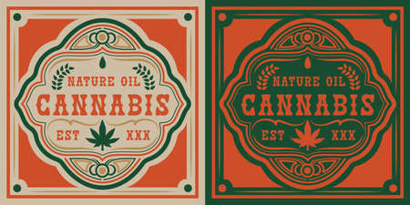 Vector badge of cannabis leaf for white and back backgrounds. Ideal for packaging and other many uses.のイラスト素材