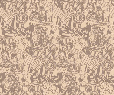 Seamless pattern on the home bakery theme for white background. Vectorのイラスト素材