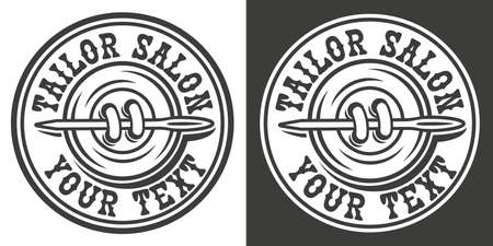 The vintage badge on the tailor salon theme. The text is in a separate groupのイラスト素材