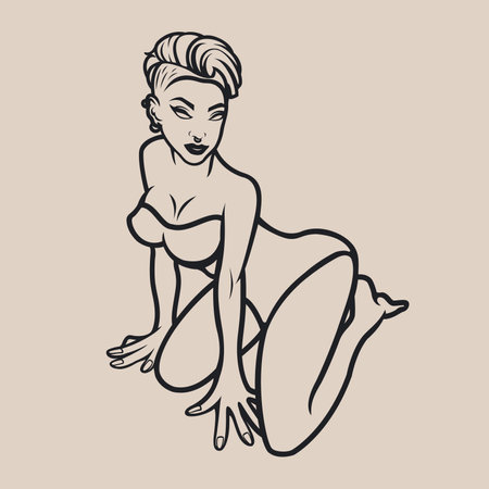 Vector illustration of a girl in punk style on a white background.のイラスト素材