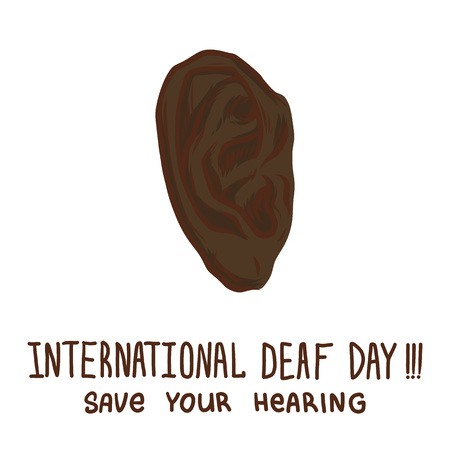 Festive deaf day concept background. Hand drawn illustration of festive deaf day vector concept background for web designのイラスト素材